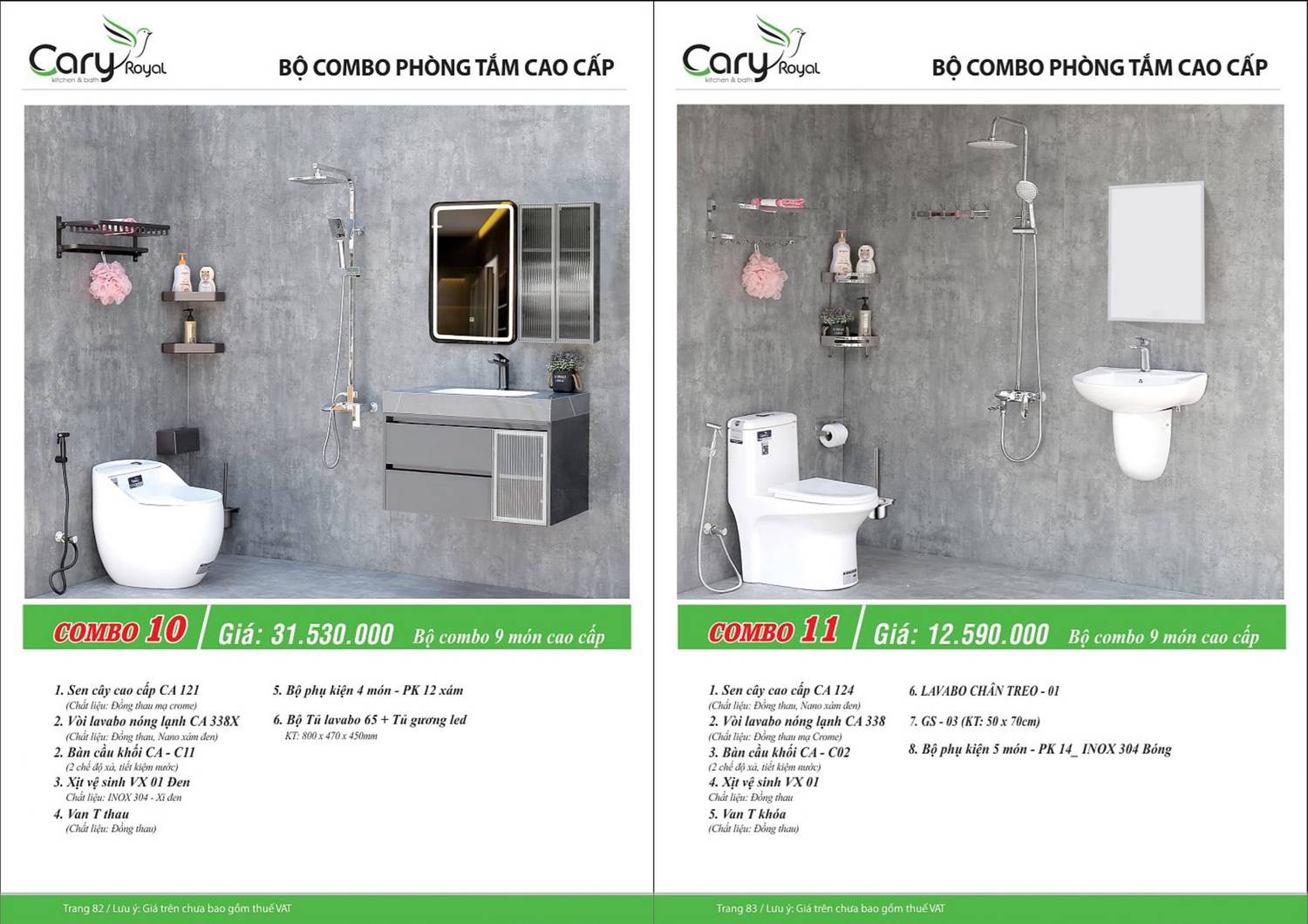 Thiết bị vệ sinh CARY ROYAL Catalogue và Bảng giá mới nhất 2024 - 2025 /Page 42